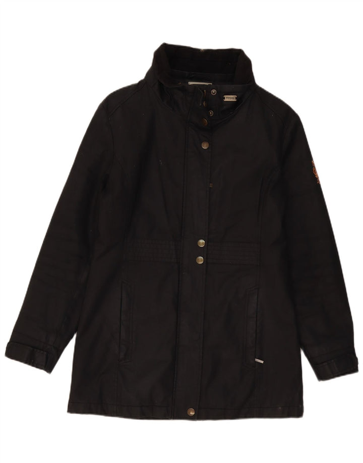 TOGGI Womens Overcoat UK 10 Small Black Cotton
