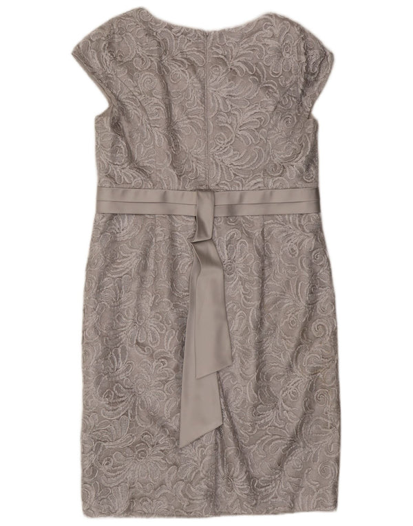 Jacques Vert Womens Sheath Dress UK 16 Large Grey Polyester