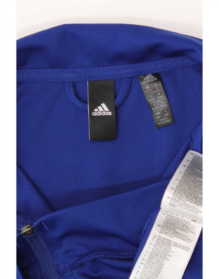 Adidas Womens Tracksuit Top Jacket UK 12/14 Medium Blue Polyester