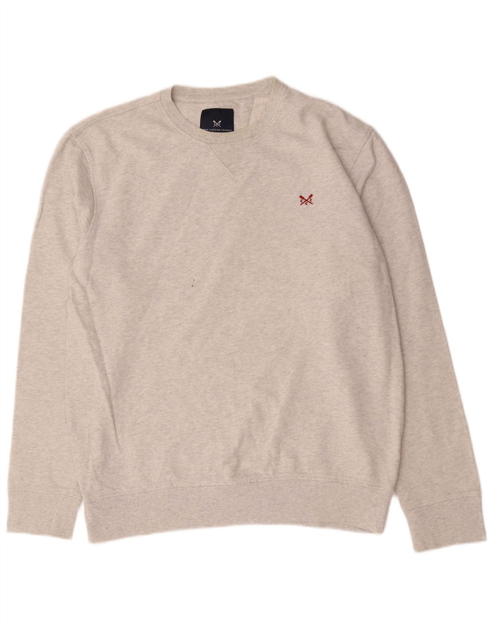 Crew Clothing Mens Sweatshirt Jumper XL Grey Flecked Cotton