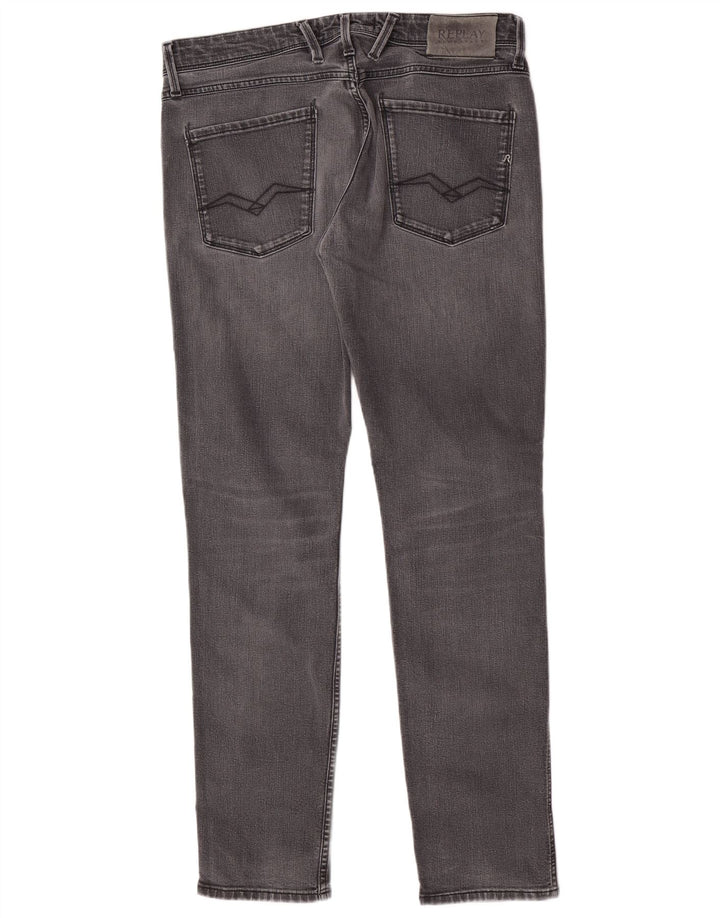 Replay Womens Slim Jeans W33 L32 Grey Cotton
