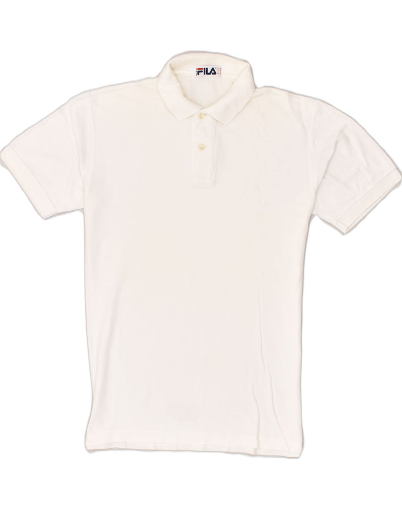 FILA Mens Polo Shirt IT 48 Medium White Cotton | Vintage Fila | Thrift | Second-Hand Fila | Used Clothing | Messina Hembry 