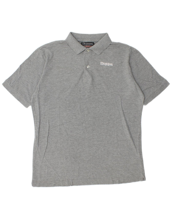 Kappa Mens Polo Shirt Large Grey Flecked Cotton