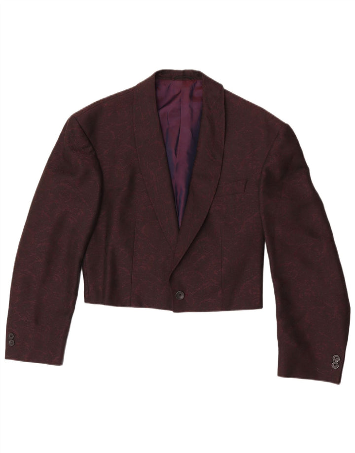 Wilvorst Mens Crop 1 Button Blazer Jacket UK 34 XS Purple Viscose