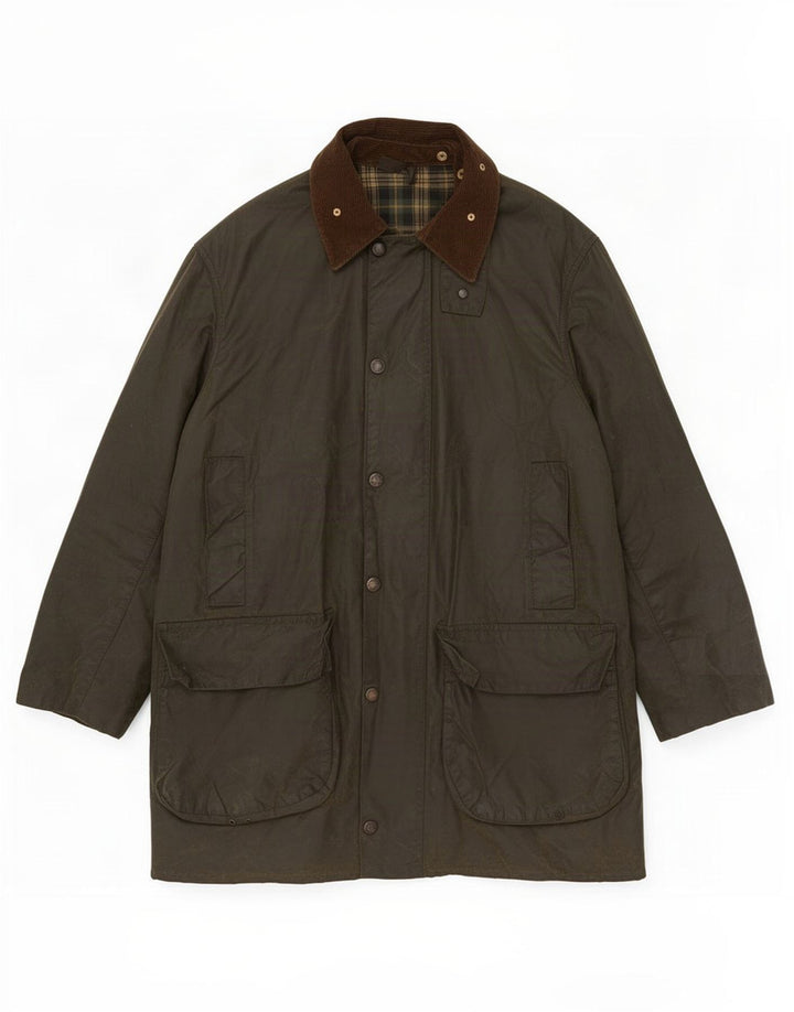 Barbour Mens Waxed Cotton Jacket UK 40 Large Khaki
