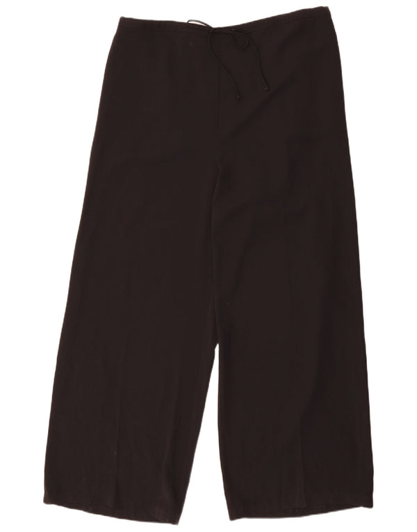 Marks & Spencer Womens Wide Leg Trousers UK 20 2XL W42 L30 Black Polyester