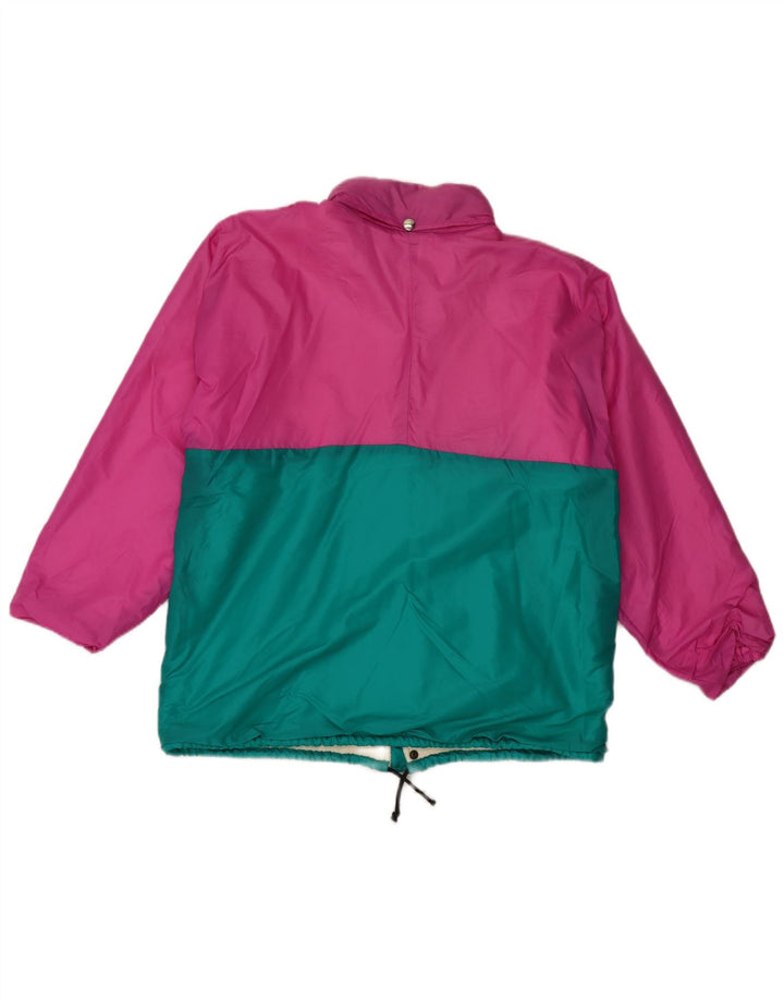 Vintage Mens Rain Jacket UK 38 Medium Pink Colourblock Polyester