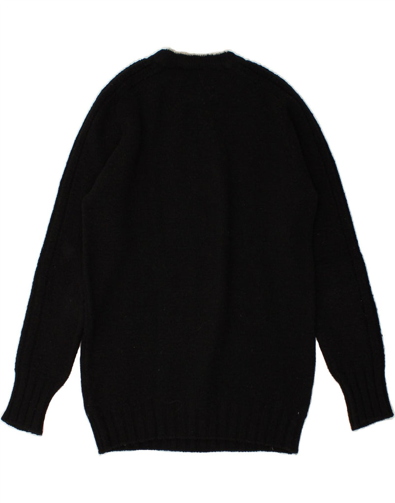 TRUSSARDI Mens Crew Neck Jumper Sweater Medium Black Wool | Vintage Trussardi | Thrift | Second-Hand Trussardi | Used Clothing | Messina Hembry 
