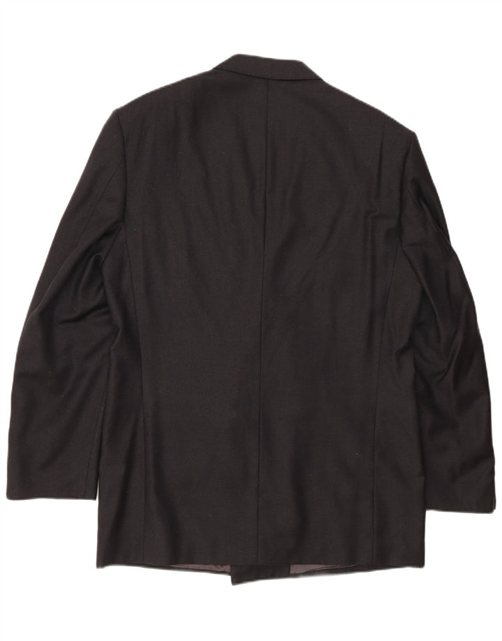 Ermenegildo Zegna Mens Double Breasted Blazer Jacket IT 48 Medium Black