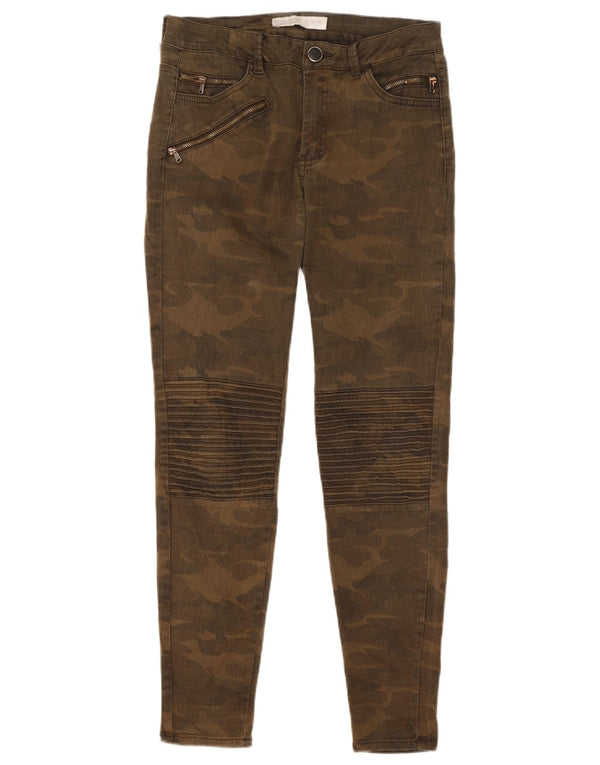 Zara Womens Skinny Jeans EU 36 XS W26 L28 Khaki Camouflage