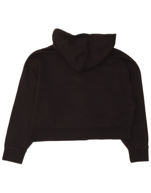 Puma Womens Crop Zip Hoodie Sweater UK 16 Large Black