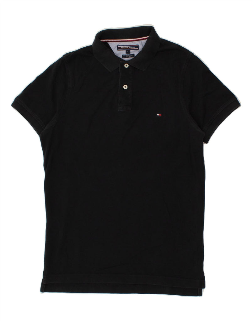 TOMMY HILFIGER Mens Polo Shirt Small Black Cotton | Vintage Tommy Hilfiger | Thrift | Second-Hand Tommy Hilfiger | Used Clothing | Messina Hembry 