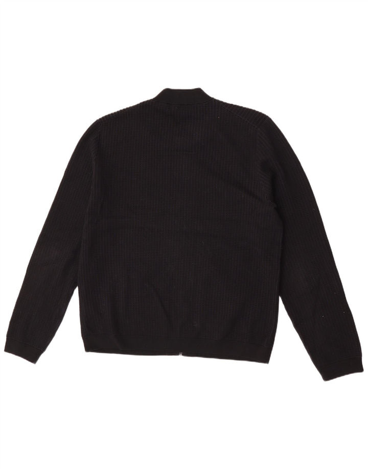 Cos Mens Cardigan Sweater Large Black Cotton
