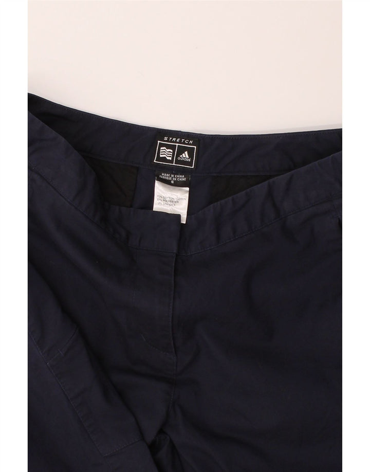 ADIDAS Womens Stretch Capri Trousers US 8 Medium W32 L23 Navy Blue Vintage Adidas and Second-Hand Adidas from Messina Hembry 