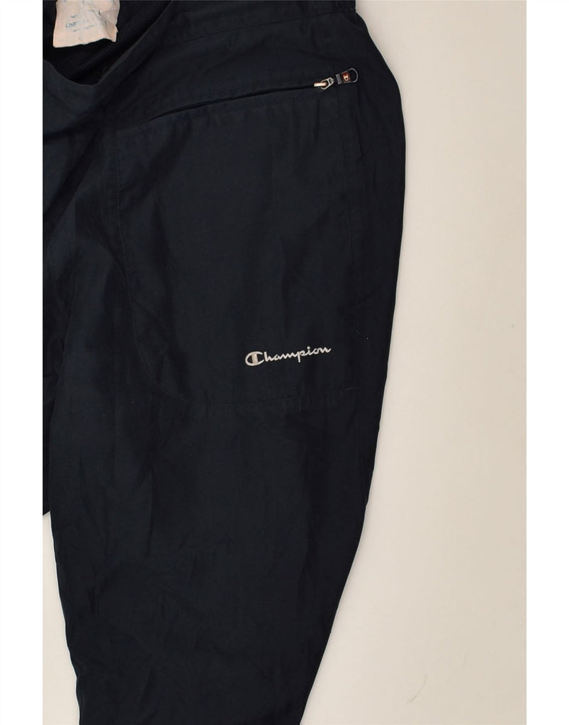 CHAMPION Mens Tracksuit Trousers Medium Navy Blue Polyester | Vintage Champion | Thrift | Second-Hand Champion | Used Clothing | Messina Hembry 