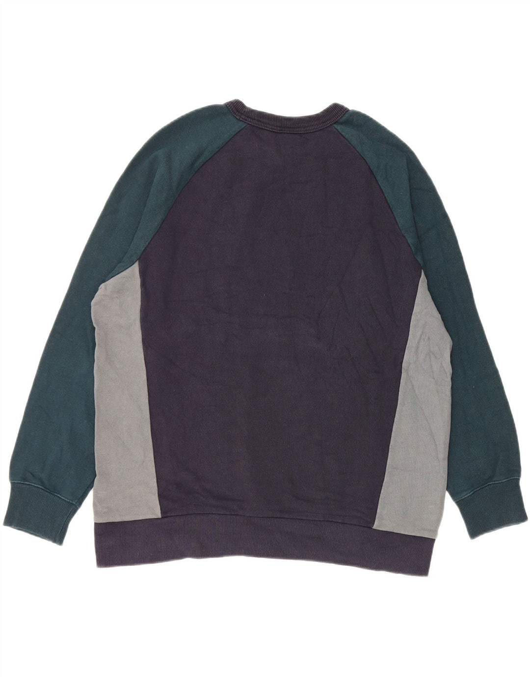 Zara Mens Sweatshirt Jumper XL Navy Blue Colourblock Cotton