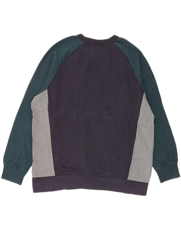 Zara Mens Sweatshirt Jumper XL Navy Blue Colourblock Cotton