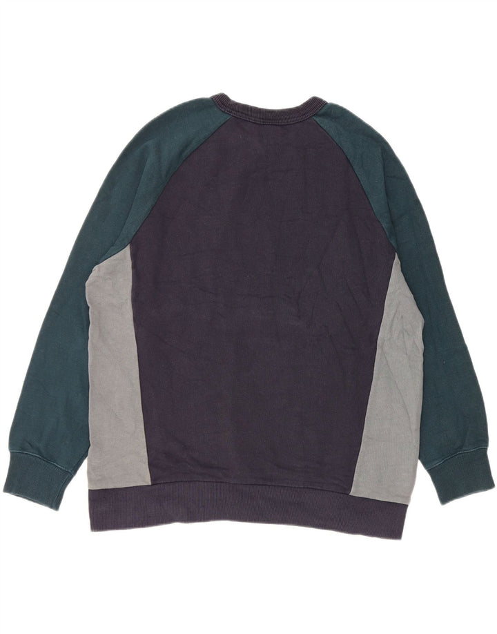 Zara Mens Sweatshirt Jumper XL Navy Blue Colourblock Cotton