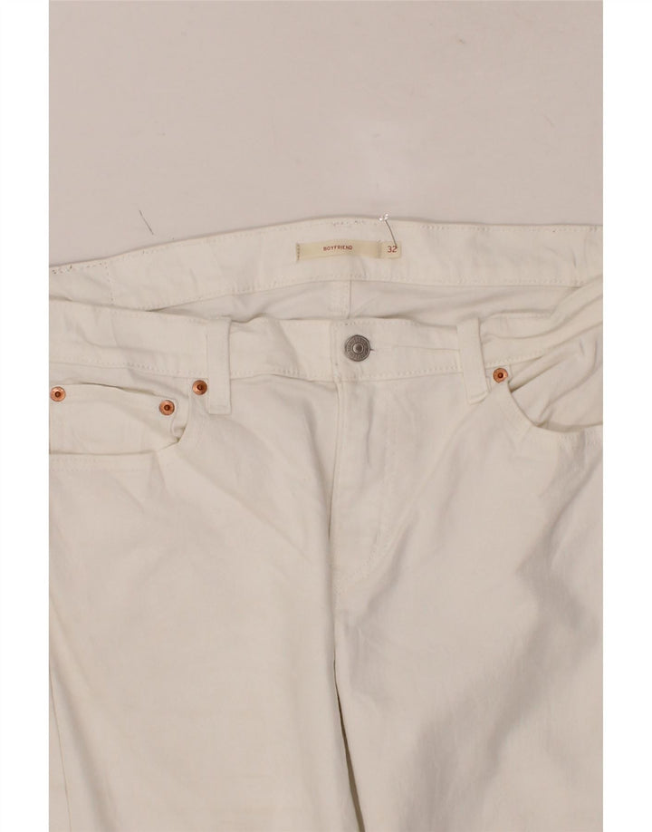 LEVI'S Womens Boyfriend Slim Jeans W32 L27  White Cotton Vintage Levi's and Second-Hand Levi's from Messina Hembry 