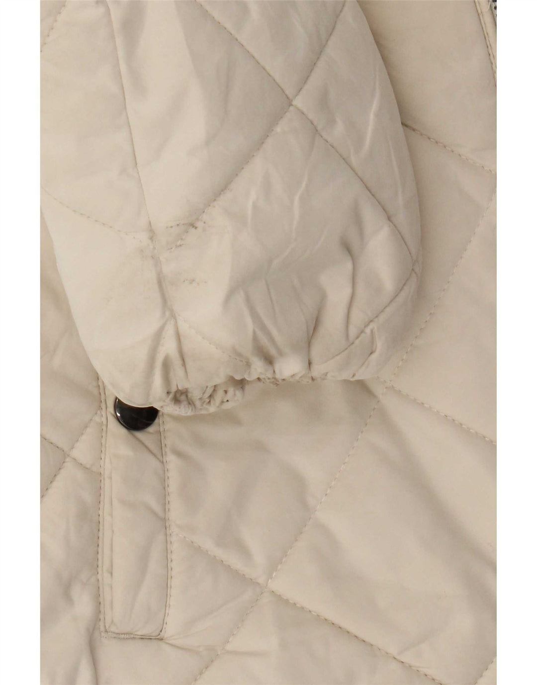 Marks & Spencer Womens Hooded Quilted Jacket UK 12 Medium White Polyester