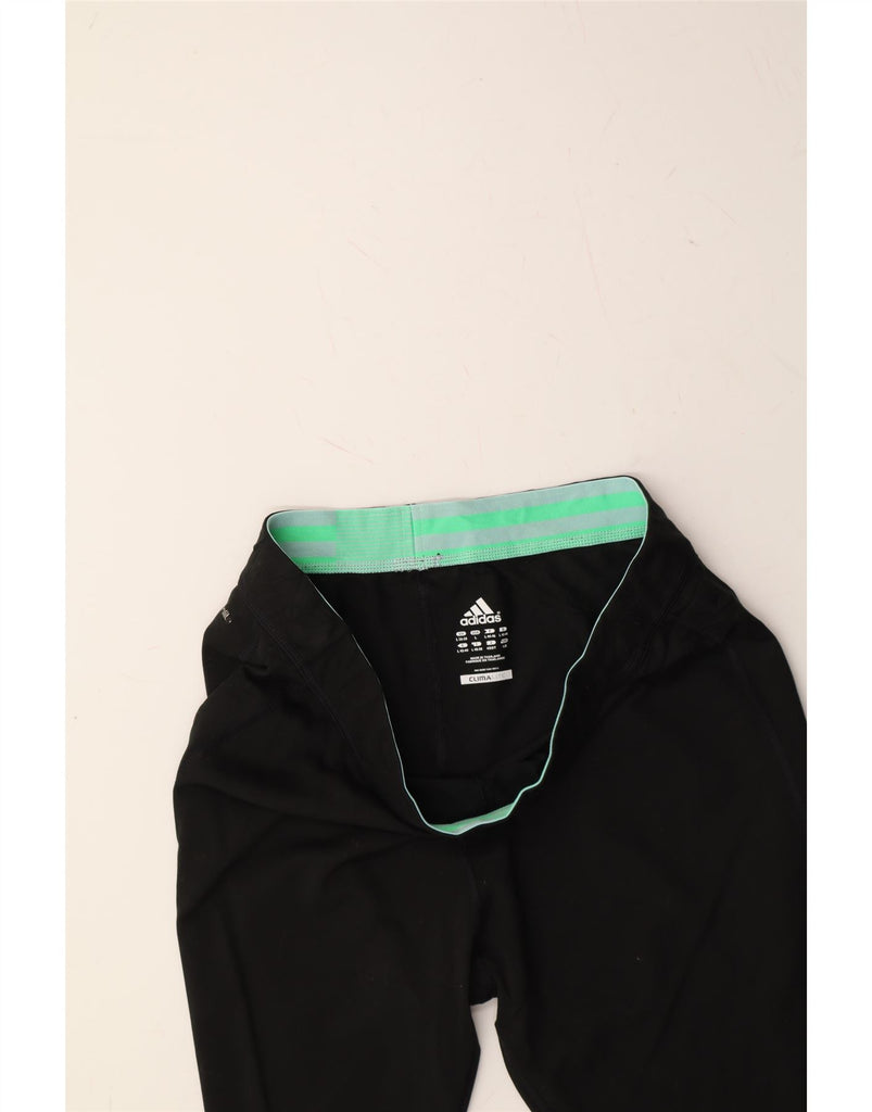 ADIDAS Womens Climalite Capri Graphic Leggings UK 16/18 Large  Black Vintage Adidas and Second-Hand Adidas from Messina Hembry 