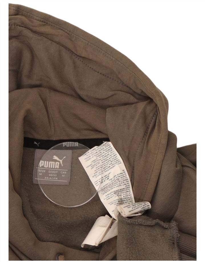 Puma Mens Graphic Hoodie Jumper Medium Brown Cotton