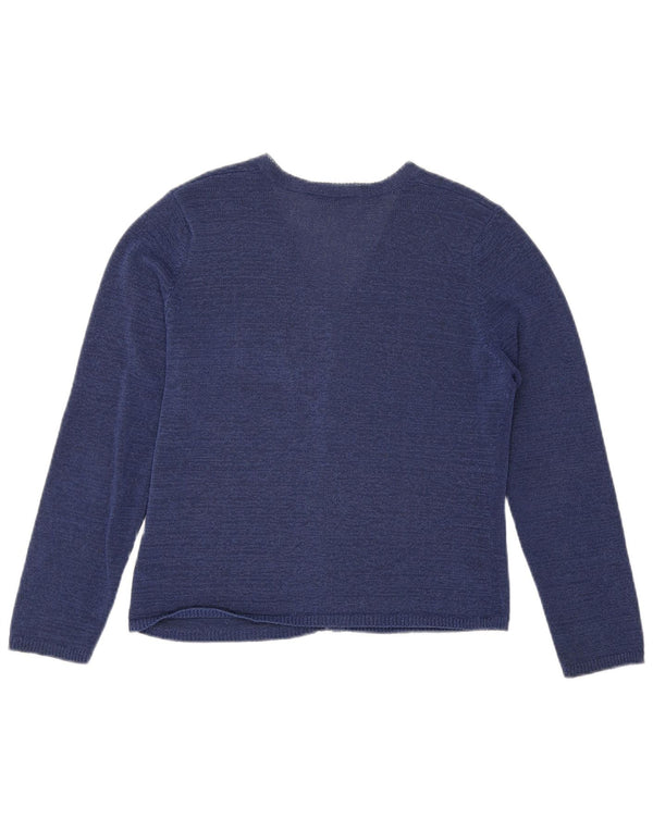 Marks & Spencer Womens Crop Cardigan Sweater UK 14 Large Navy Blue