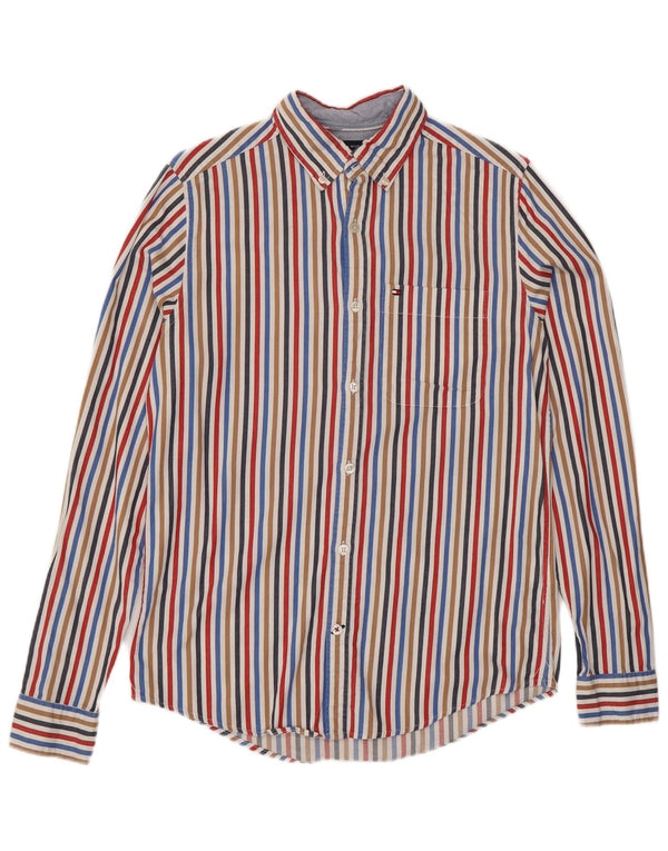 Tommy Hilfiger Mens Slim Fit Shirt XS Multicoloured Striped Cotton