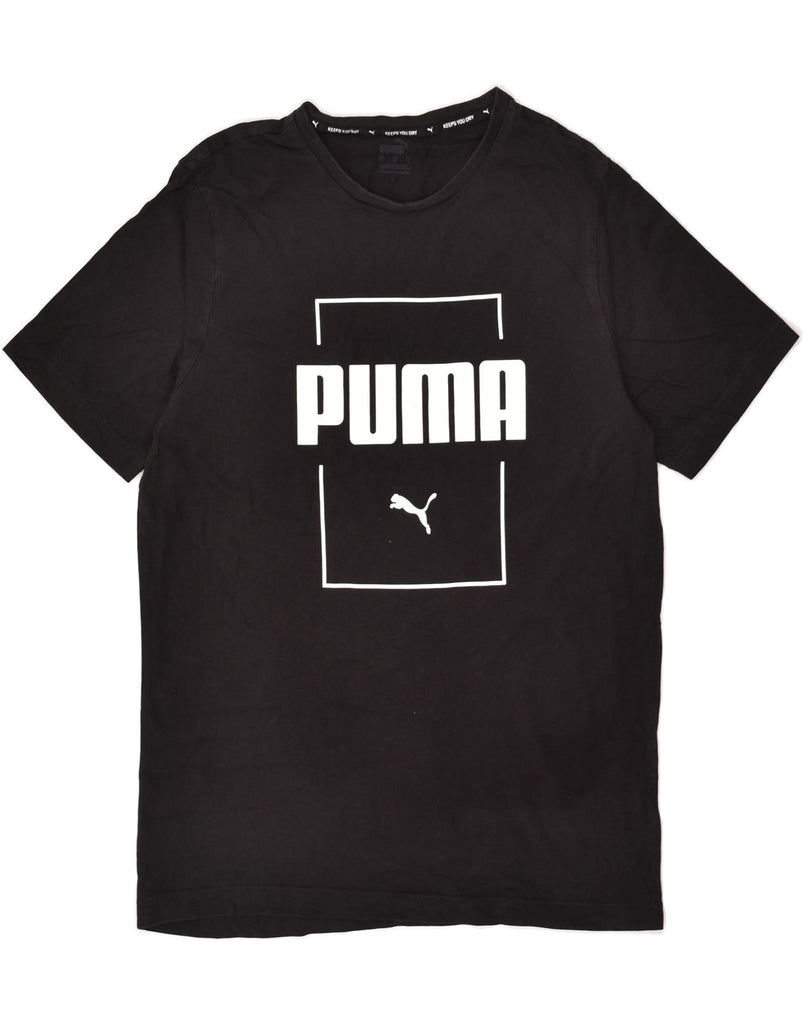 PUMA Mens Graphic T-Shirt Top Medium Black Cotton | Vintage Puma | Thrift | Second-Hand Puma | Used Clothing | Messina Hembry 