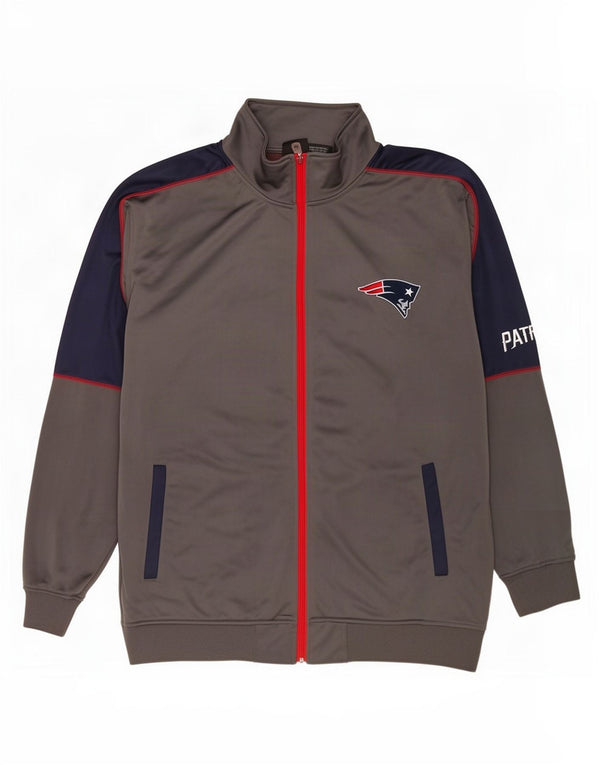 NFL Mens New England Patriots Tracksuit Top Jacket 2XL Grey Colourblock