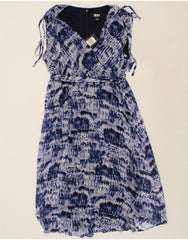 DKNY Womens Sleeveless A-Line Dress US 16 2XL Blue Tie Dye Polyester