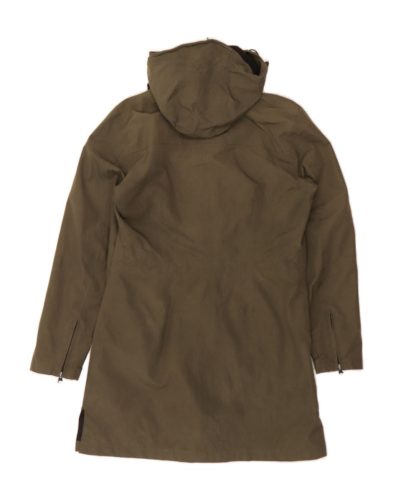 TUCANO URBANO Womens Hooded Overcoat UK 6 XS Khaki Nylon Vintage Tucano Urbano and Second-Hand Tucano Urbano from Messina Hembry 