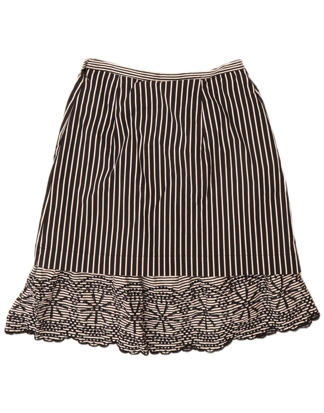 Clips Womens A-Line Skirt IT 44 Medium W28 Black Pinstripe Acetate