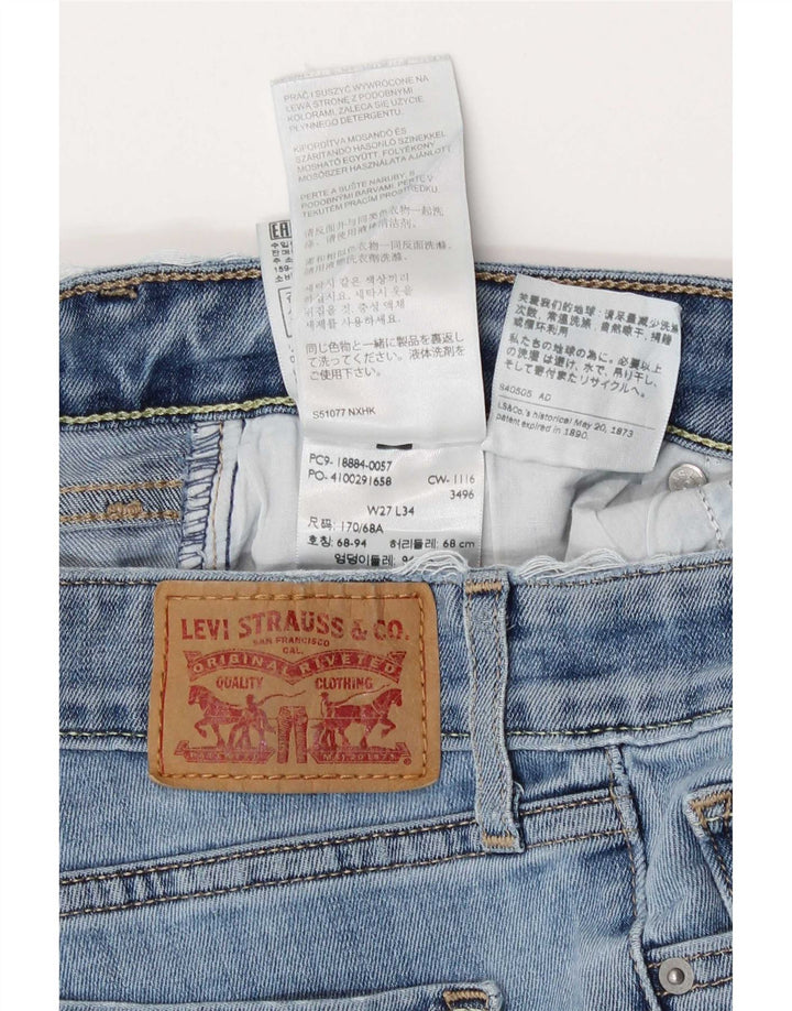 Levi's Womens 712 Slim Jeans W27 L34 Blue Cotton