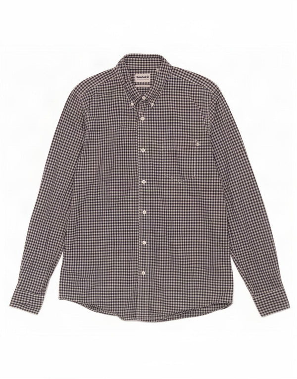 Timberland Mens Regular Fit Shirt Medium Black Gingham Cotton