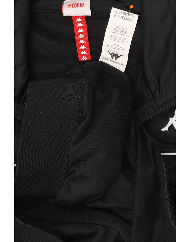 KAPPA Womens Graphic Tracksuit Top Jacket UK 14 Medium Black Colourblock