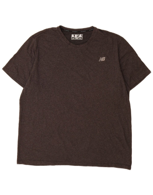 New Balance Mens T-Shirt Top 2XL Black Cotton