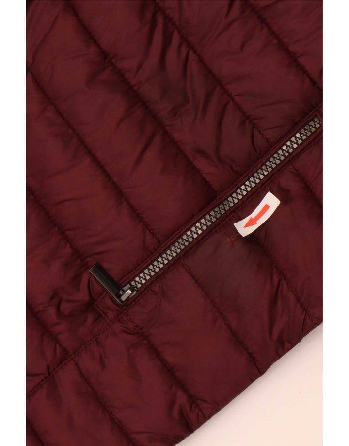 Fynch Hatton Mens Casual Fit Padded Jacket UK 38 Medium Burgundy Nylon