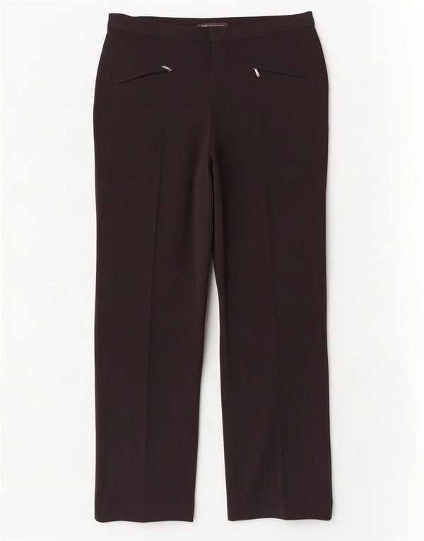 Marks & Spencer Womens Straight Casual Trousers UK 10 Medium W27 L28 Black