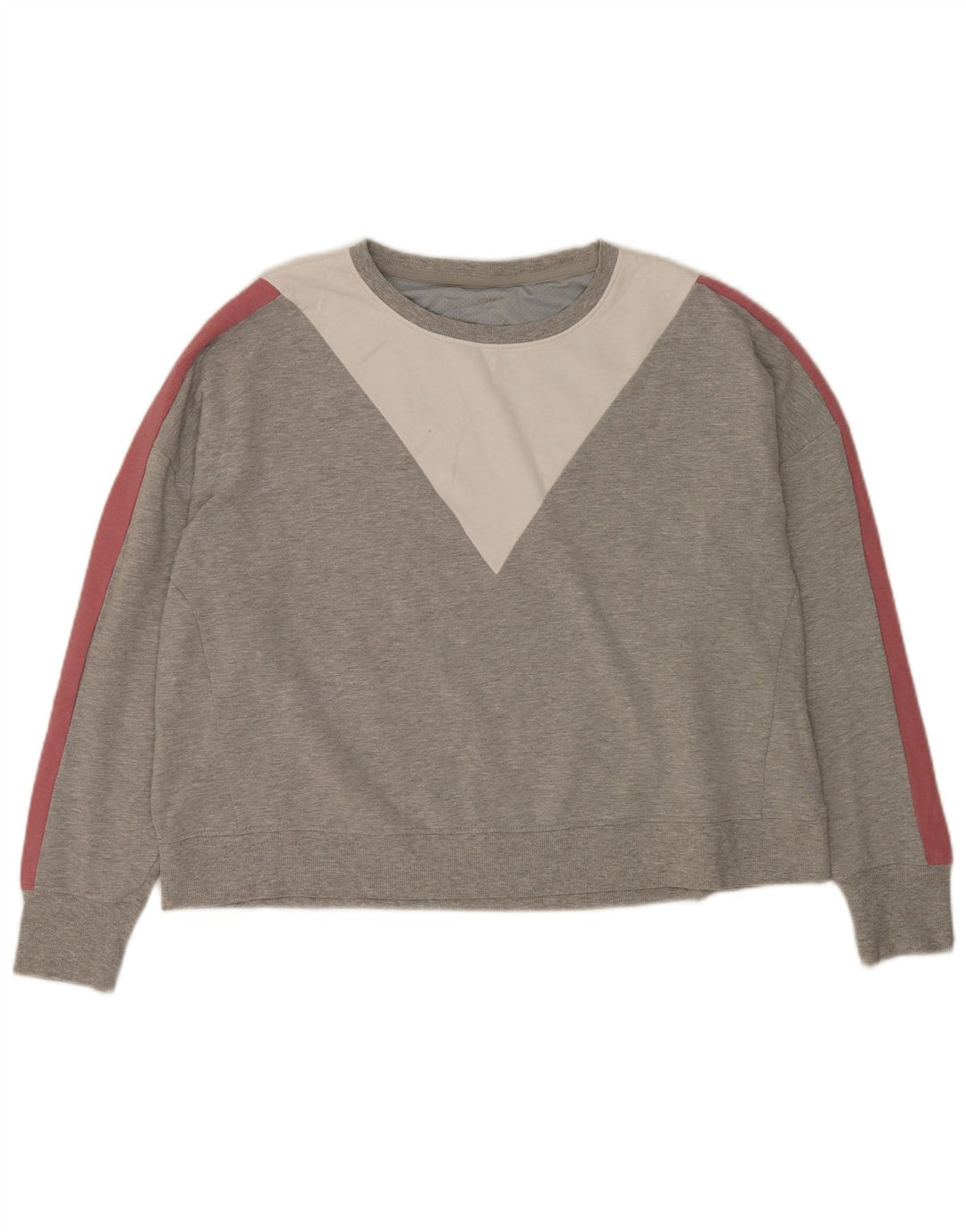 Marks & Spencer Womens Crop Sweatshirt Jumper UK 20 2XL Grey Colourblock