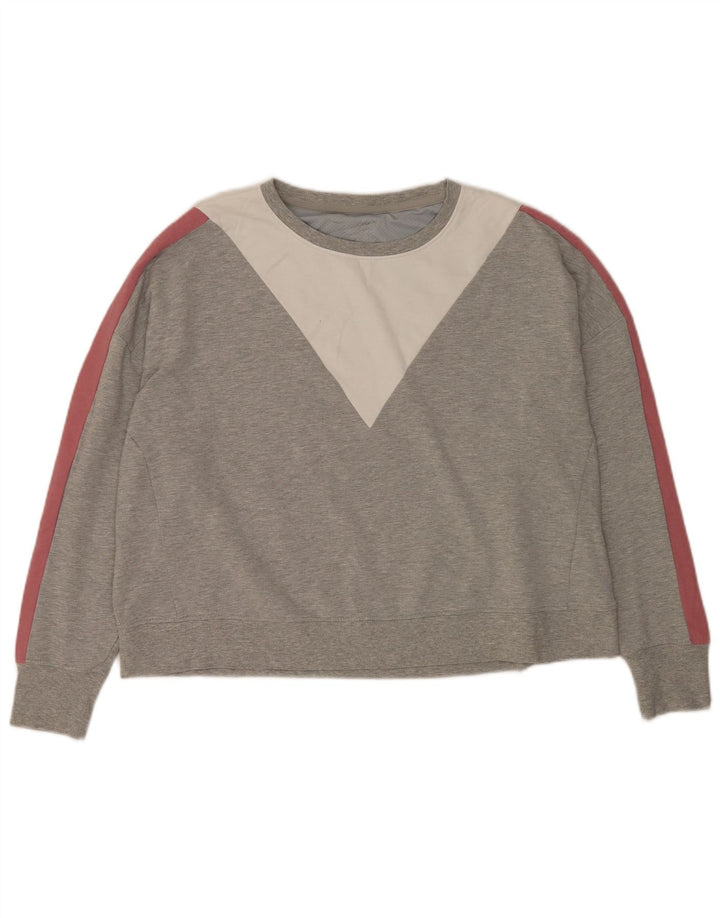 Marks & Spencer Womens Crop Sweatshirt Jumper UK 20 2XL Grey Colourblock