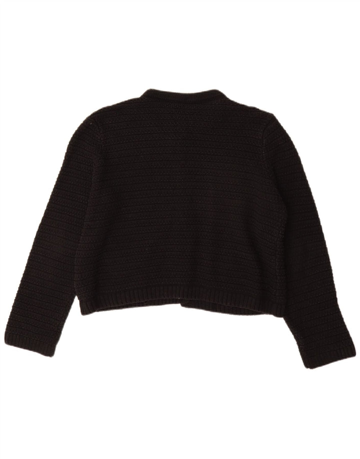 Marks & Spencer Womens Cardigan Sweater UK 14 Medium Black Cotton