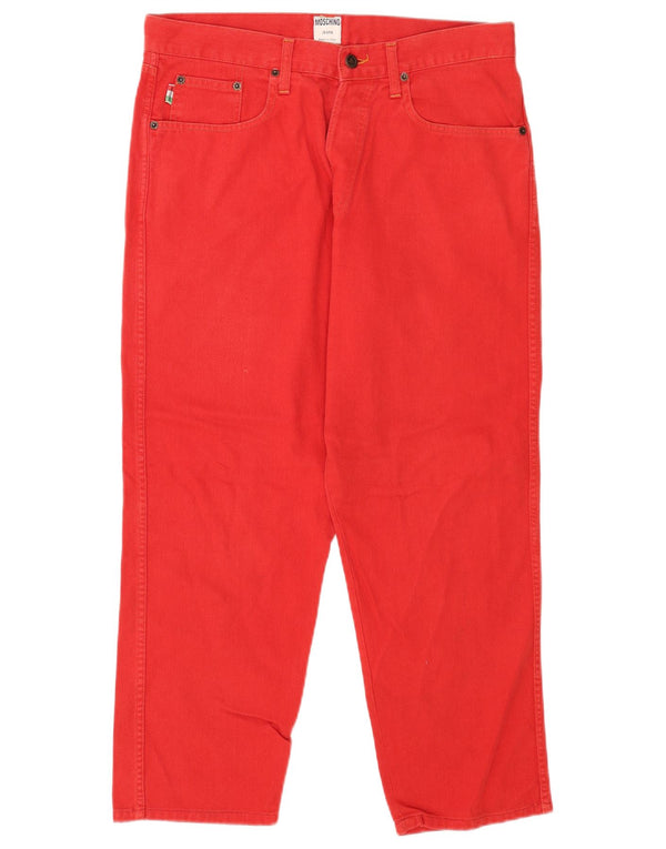 Moschino Mens Tapered Jeans W36 L28 Red Cotton