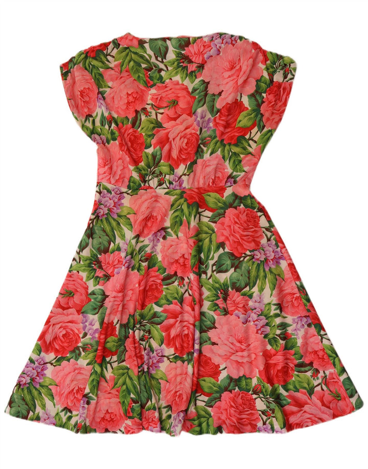 Vintage Womens A-Line Dress UK 12 Medium Multicoloured Floral