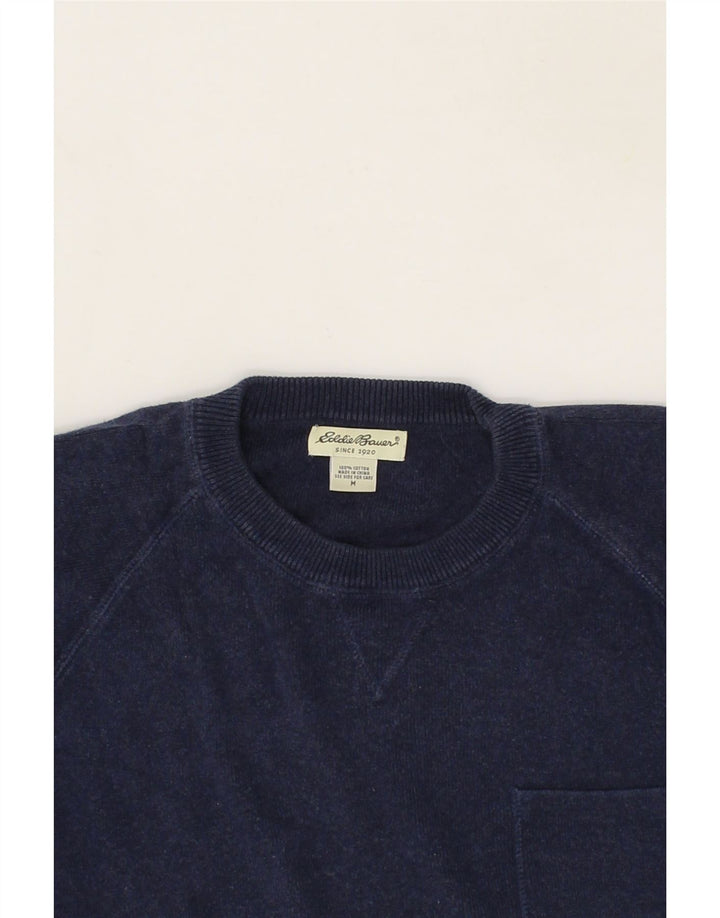 EDDIE BAUER Womens Crew Neck Jumper Sweater UK 14 Medium Navy Blue Cotton Vintage Eddie Bauer and Second-Hand Eddie Bauer from Messina Hembry 