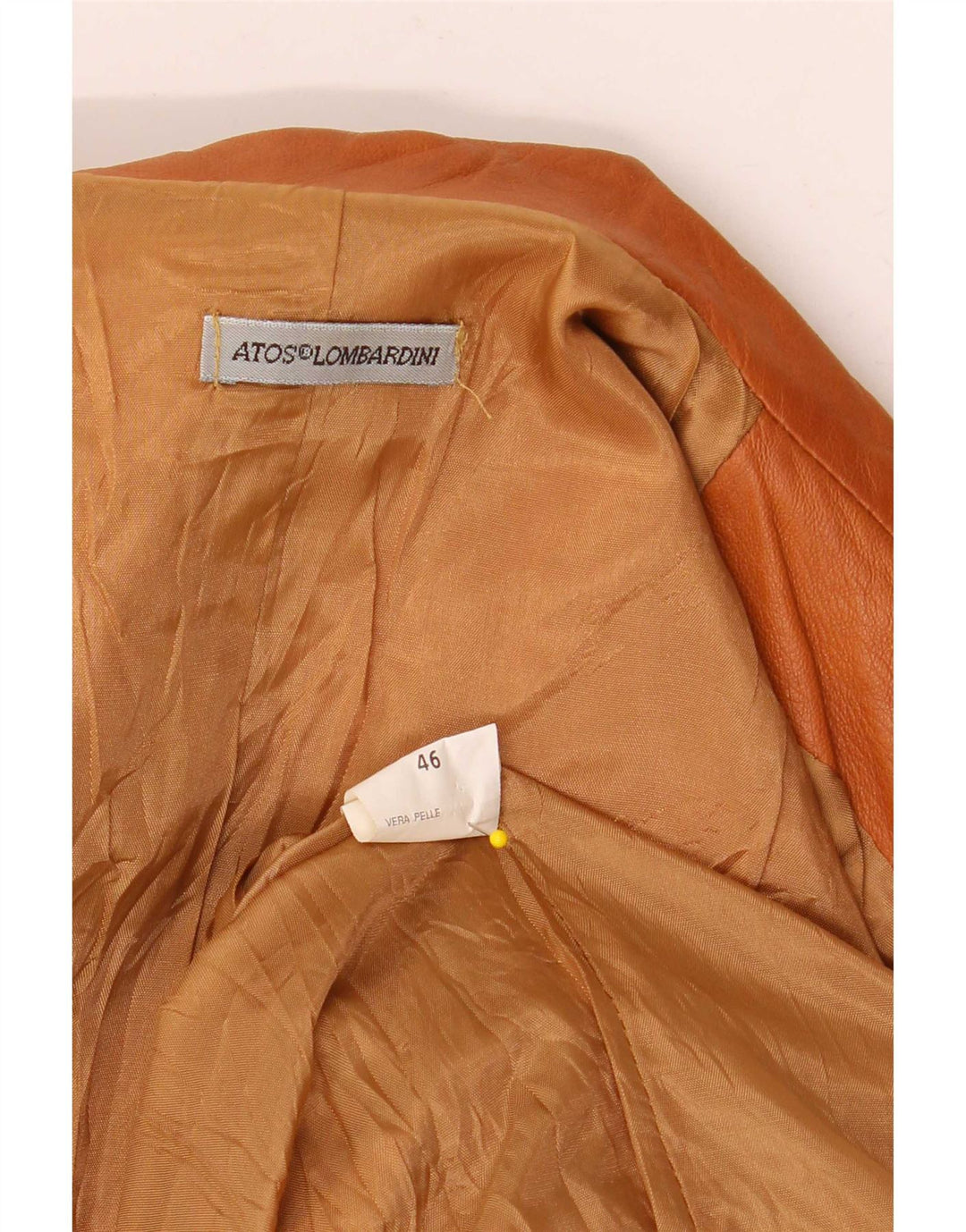 Atos Lombardini Womens 3 Button Leather Blazer Jacket IT 46 Large Brown
