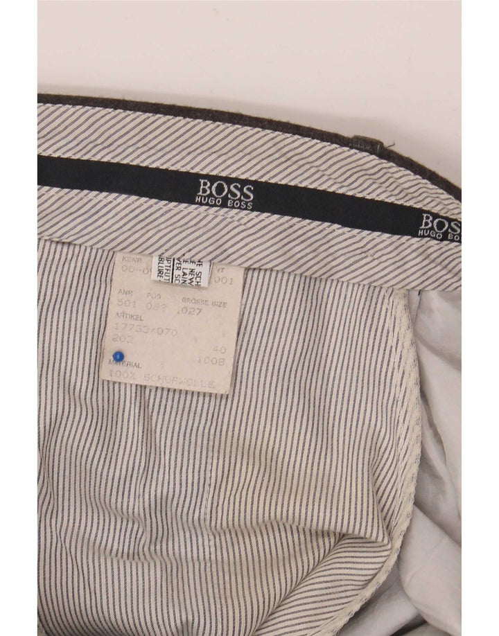 Hugo Boss Mens Pegged Suit Trousers W36 L30 Grey New Wool
