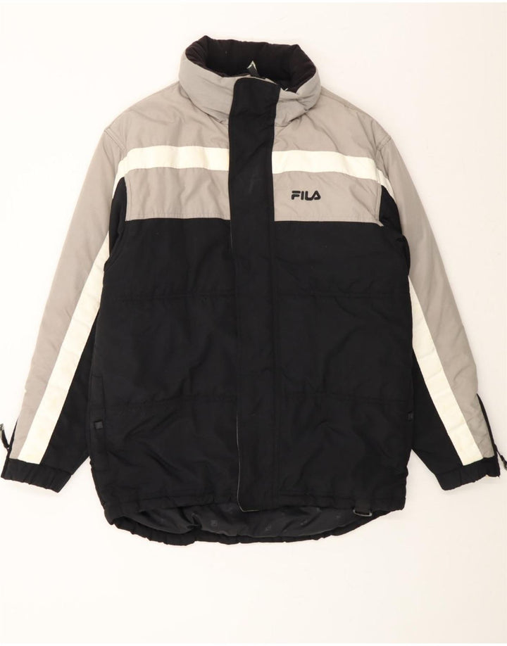 FILA Mens Padded Jacket UK 38 Medium Black Colourblock Polyamide
