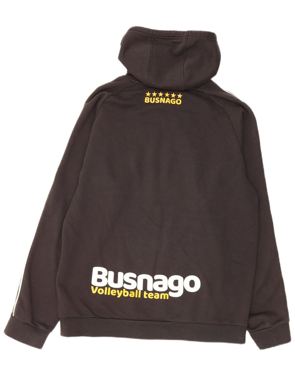 Adidas Mens Graphic Hoodie Jumper Large Black Cotton