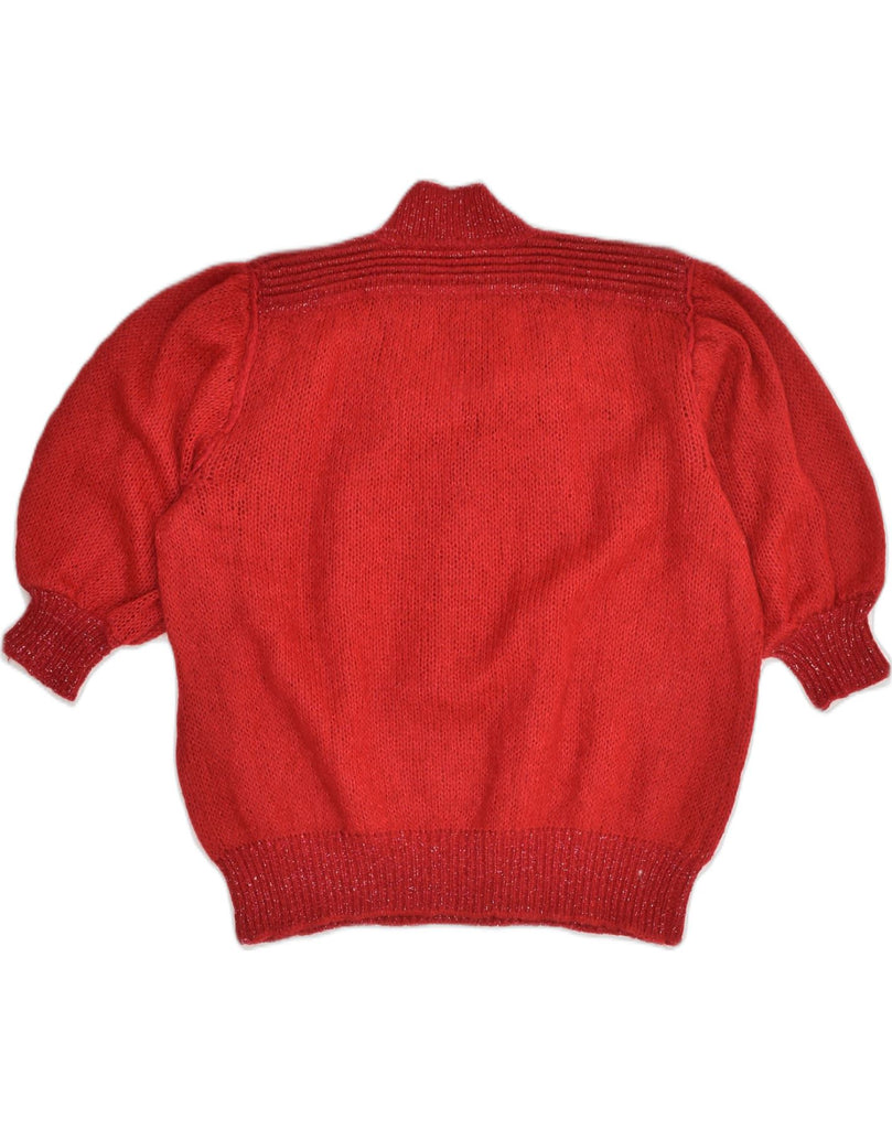 VINTAGE Womens 3/4 Sleeve Polo Neck Jumper Sweater UK 16 Large Red | Vintage Vintage | Thrift | Second-Hand Vintage | Used Clothing | Messina Hembry 